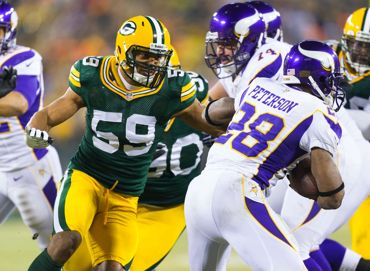 Green Bay Packers linebacker Brad Jones by Jeff Hanisch—USA TODAY Sports.