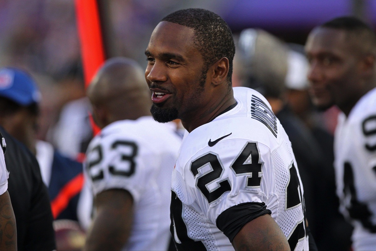 Oakland Raiders defensive back Charles Woodson by Brace Hemmelgarn—USA TODAY Sports.