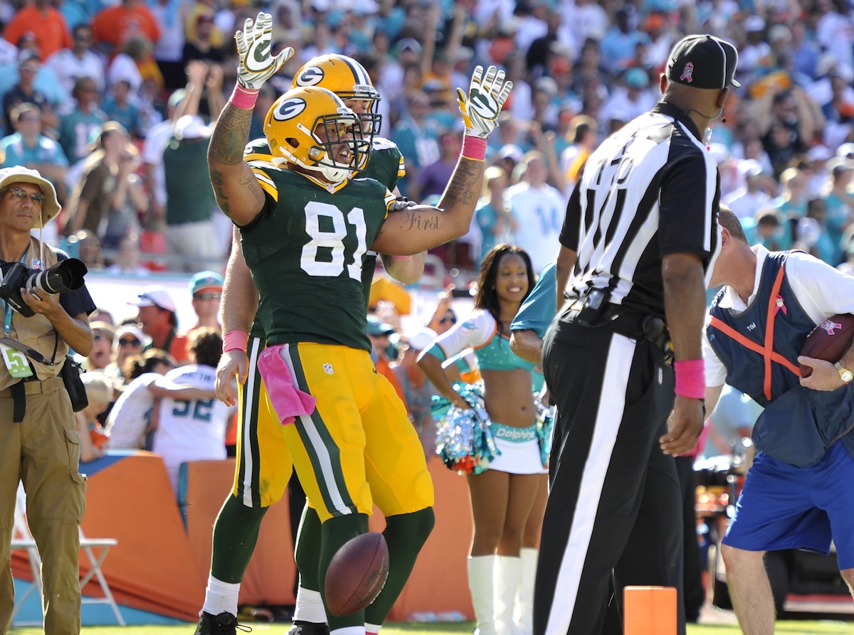 Green Bay Packers tight end Andrew Quarless by Brad Barr—USA TODAY Sports.